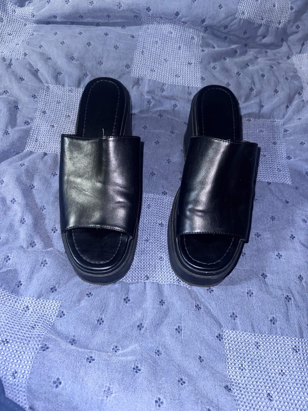 Madden Girl black platform wedge sandals